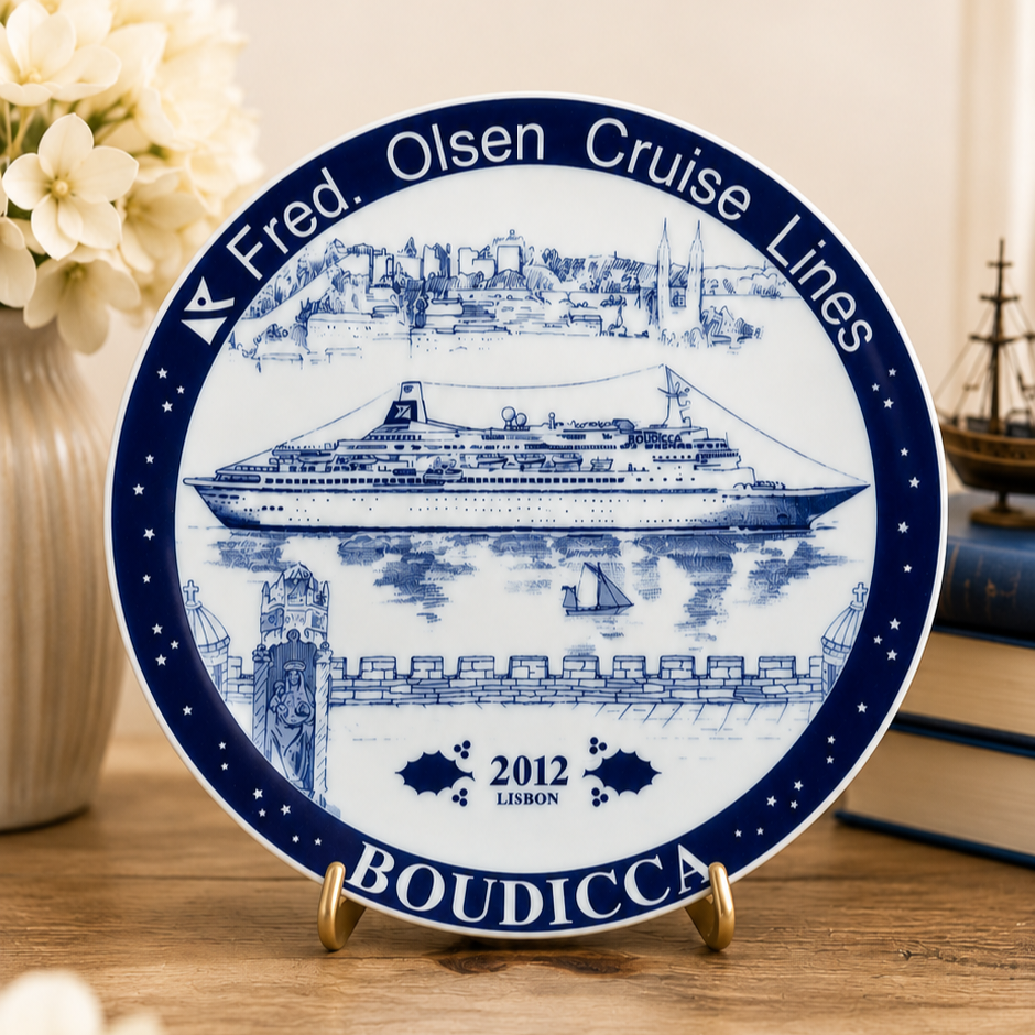 Limited Edition Fred. Olsen Cruise Lines “Boudicca” Lisbon 2012 Porsgrund Collector Plate