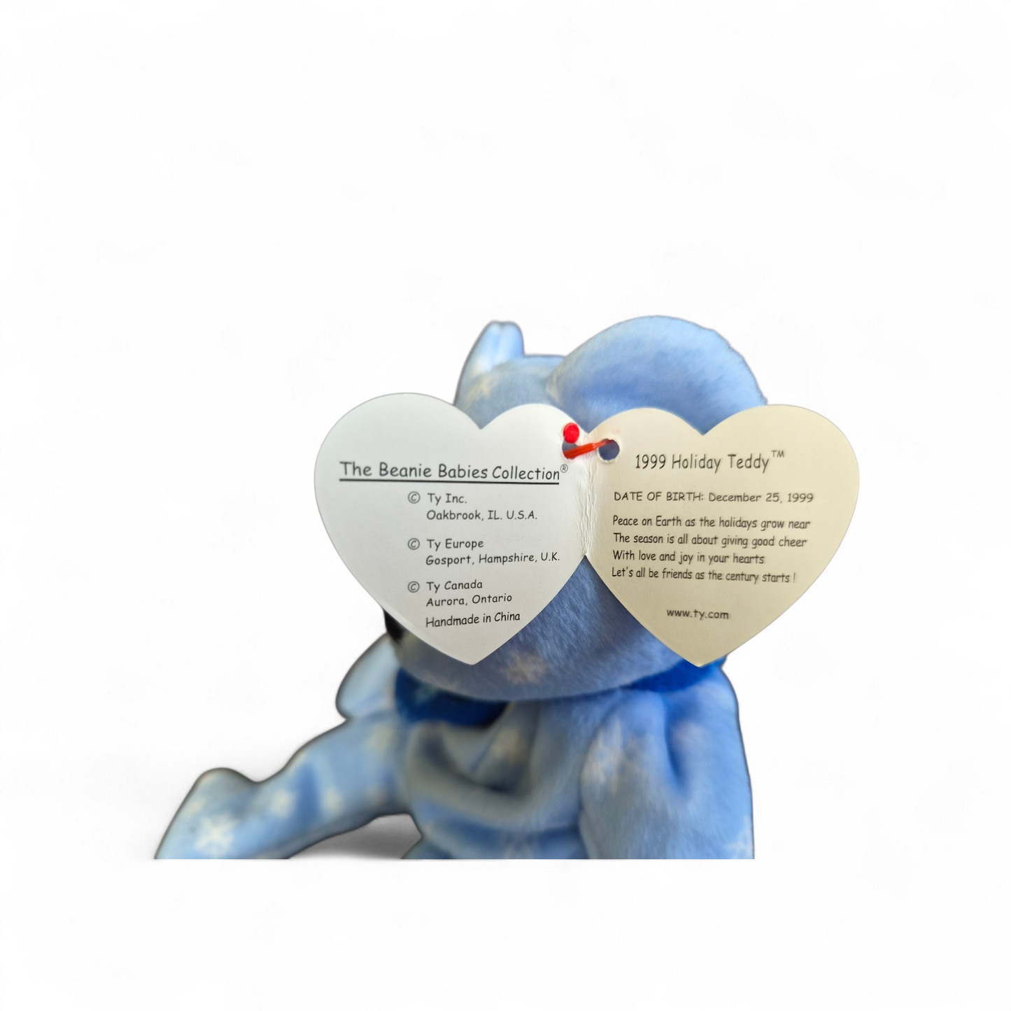 Ty Beanie Baby “Holiday Teddy” 1999 – Blue Snowflake Edition with Original Tag