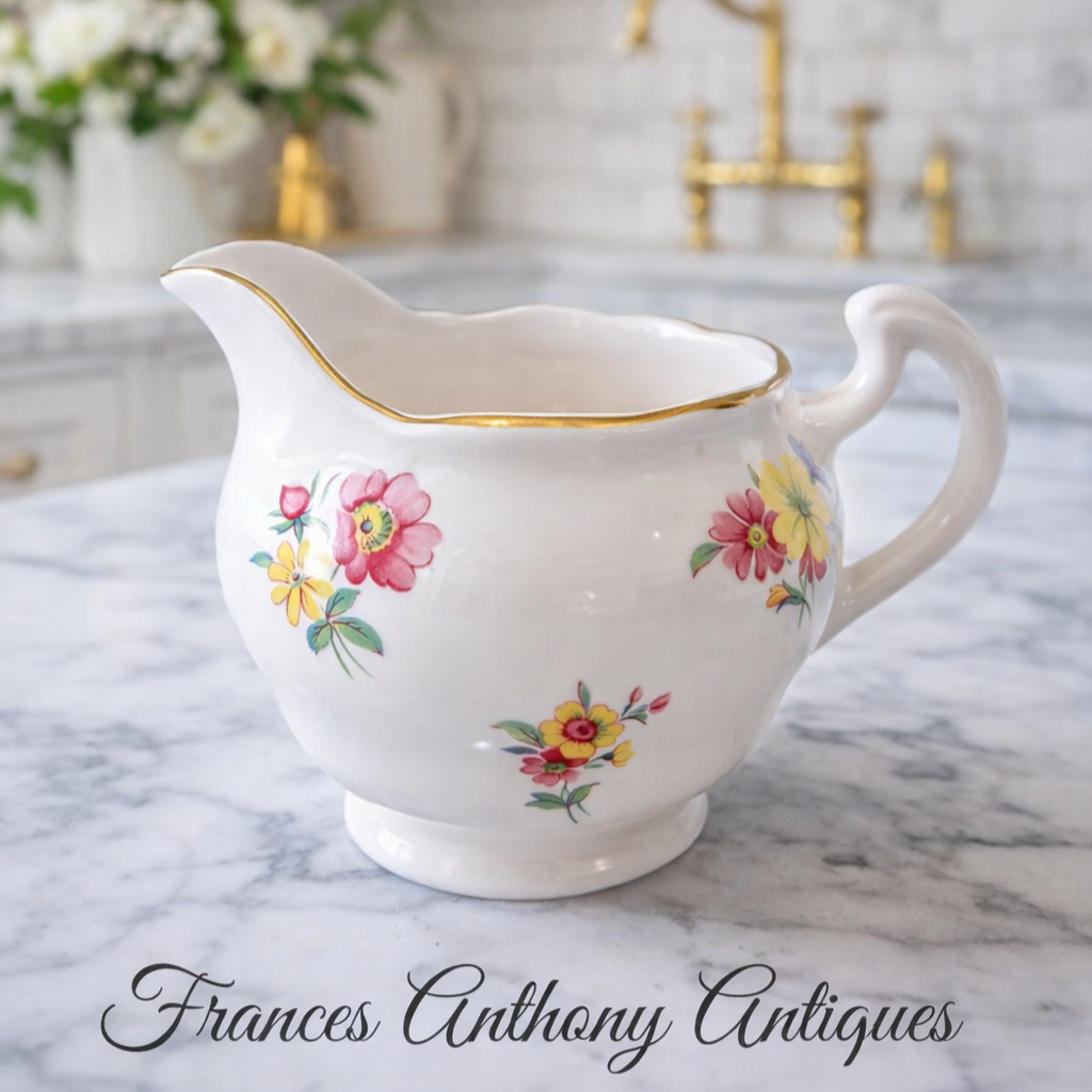 Vintage Royal Vale Bone China Milk Jug – Elegant Floral English Tea Set Creamer