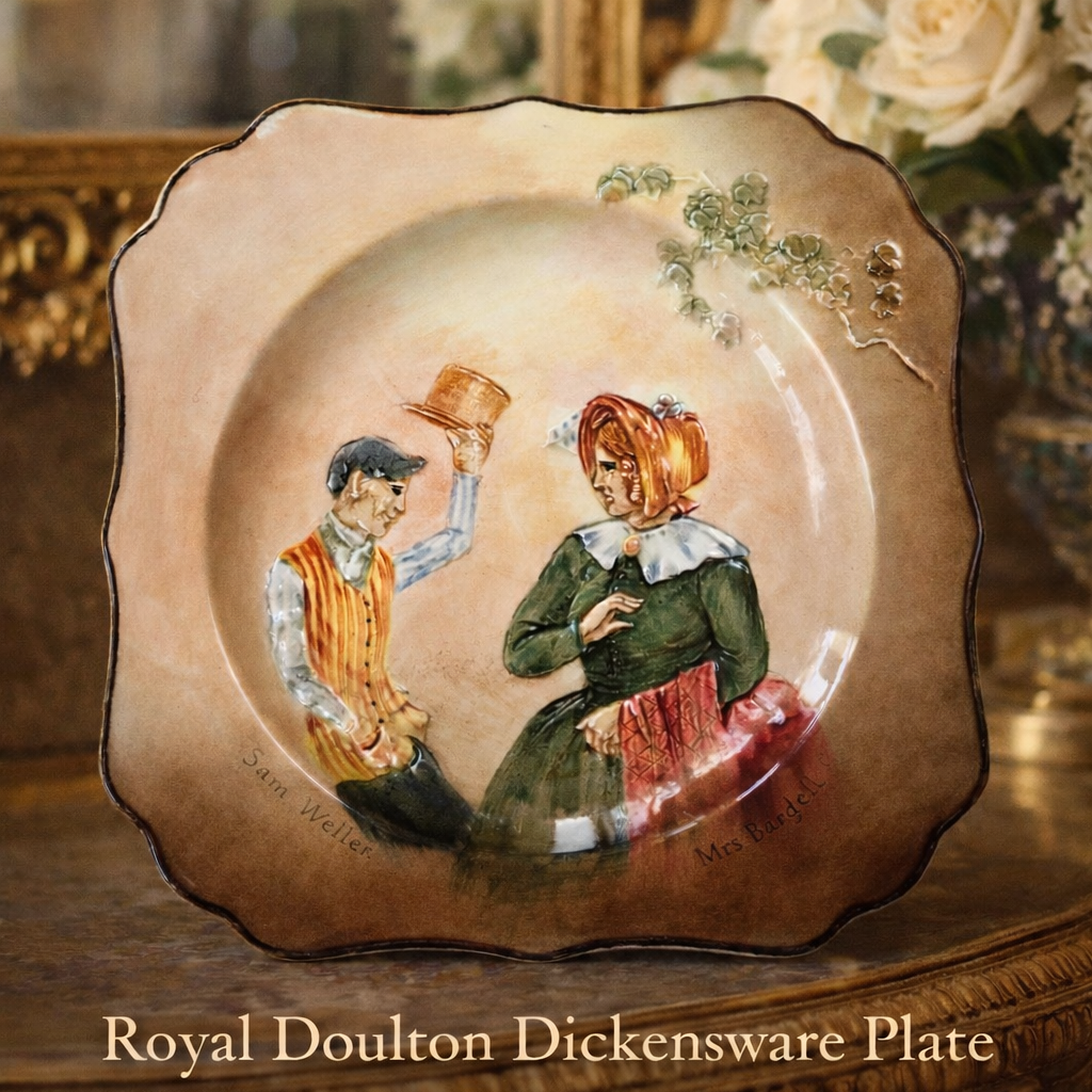 Royal Doulton Dickensware Plate, Sam Weller & Mrs Bardell, Hand Decorated Character Ware, Vintage Literary Collectible