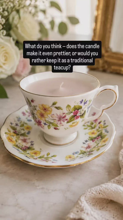 -SOLD- Vintage Colclough Bone China Teacup & Saucer – “Hedgerow” Floral Design, Made in England