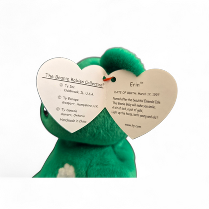 Ty Beanie Baby “Erin” Bear (1997) – Emerald Shamrock Edition | St. Patrick’s Collectible