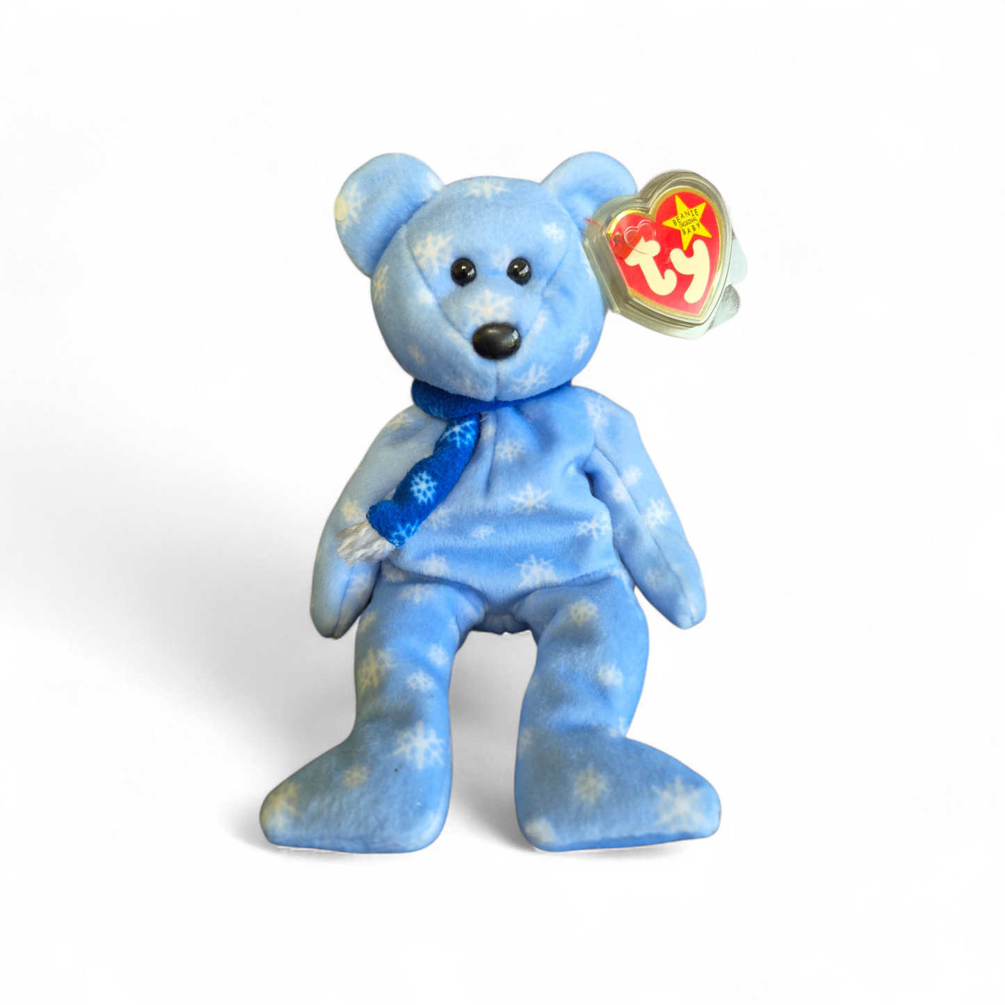 Ty Beanie Baby “Holiday Teddy” 1999 – Blue Snowflake Edition with Original Tag