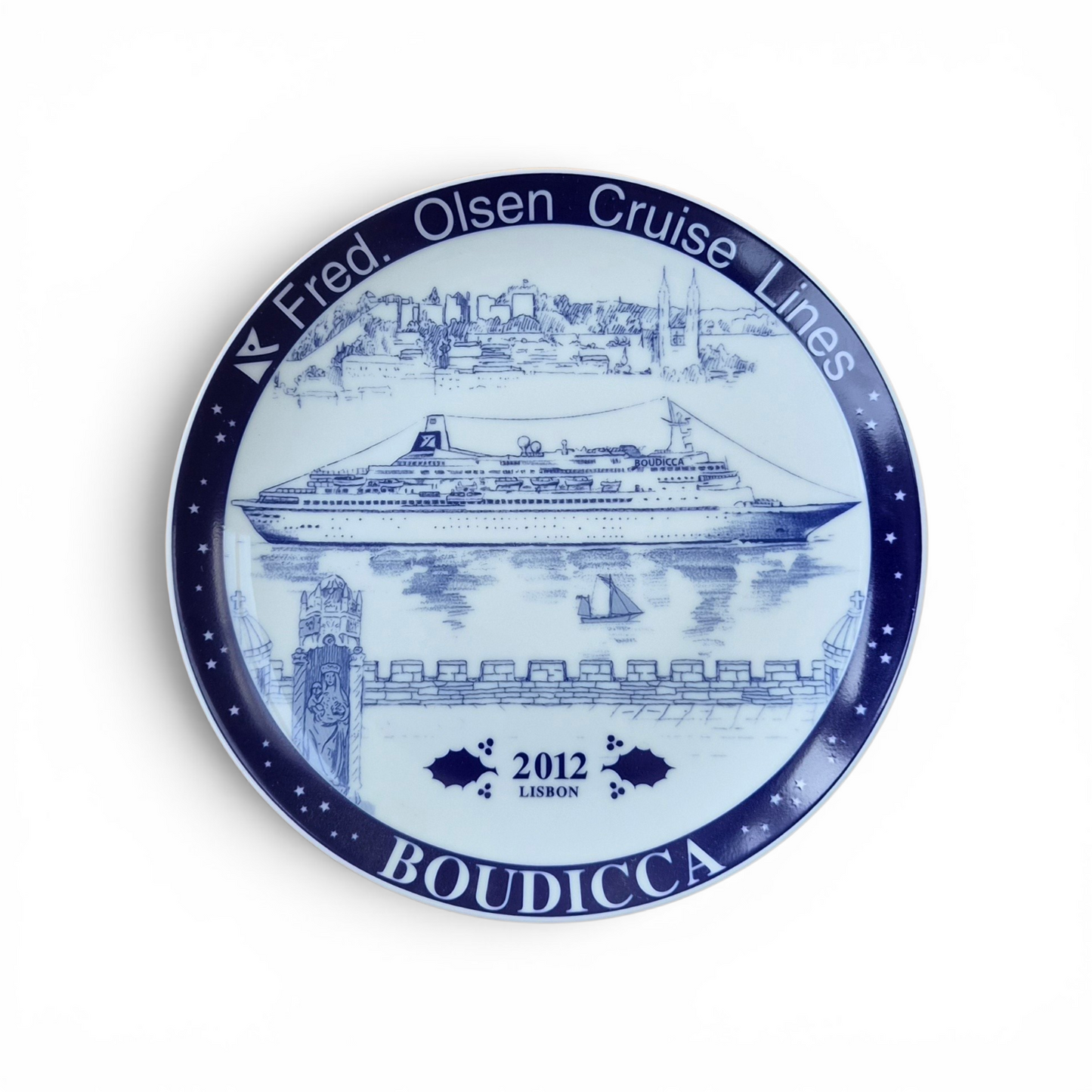 Limited Edition Fred. Olsen Cruise Lines “Boudicca” Lisbon 2012 Porsgrund Collector Plate