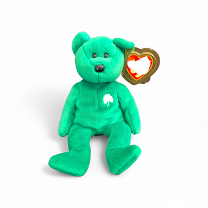 Ty Beanie Baby “Erin” Bear (1997) – Emerald Shamrock Edition | St. Patrick’s Collectible