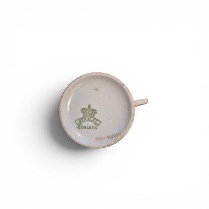 -SOLD- Vintage Aynsley Miniature Demitasse Cup & Saucer Playing Card Pattern Fine Bone China