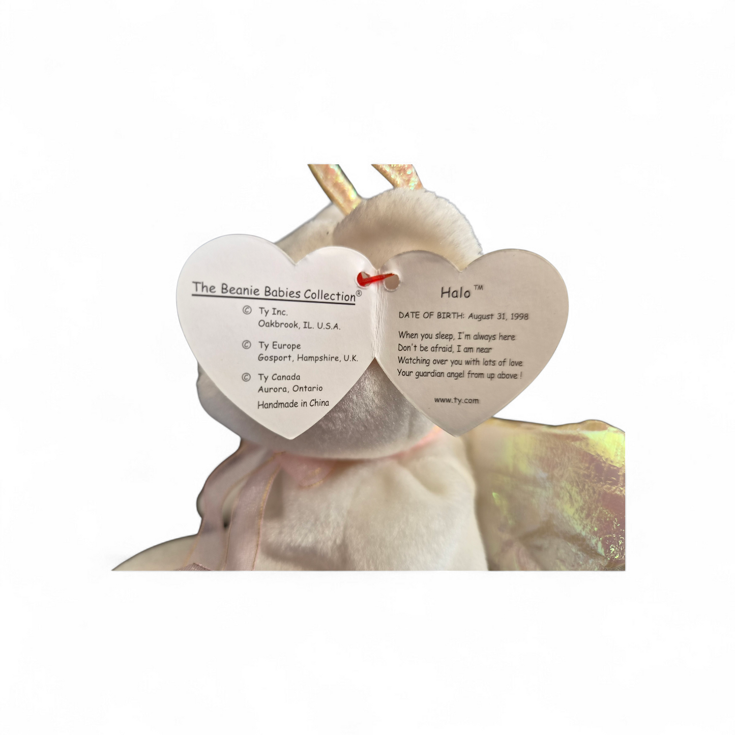 Ty Beanie Baby “Halo” Bear (1998) – Angel Wings Edition | Timeless Sentimental Collectible
