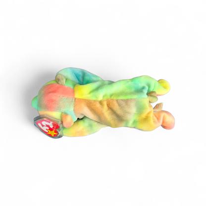 Ty Beanie Baby “Sammy” Bear (1998) – Pastel Rainbow Plush with Tag | Vintage Collectible