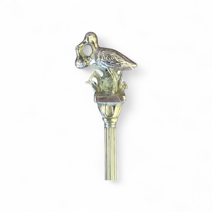 Vintage Silver-Plated Stork Spoon – West German Keepsake | Symbol of New Beginnings