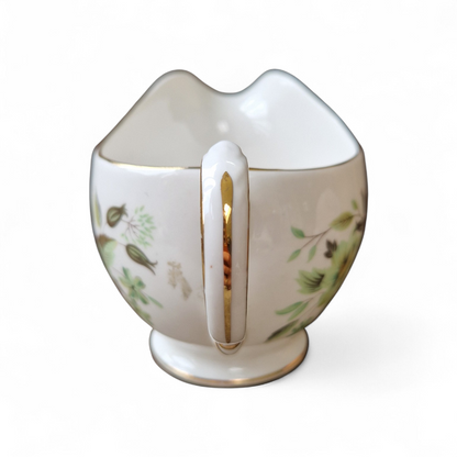 Vintage Colclough Bone China Creamer Jug – Green Floral Gilded English Tea Ware
