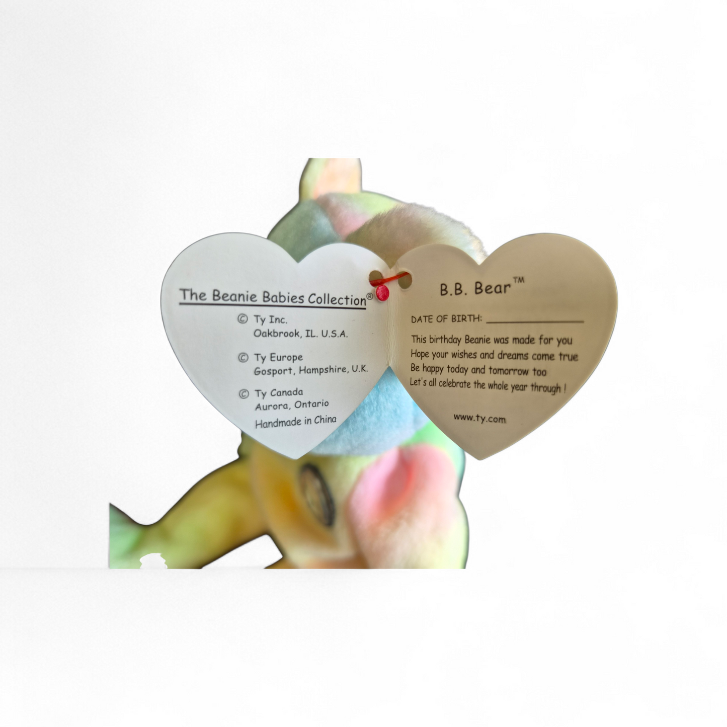 Ty Beanie Baby “B.B. Bear” – Birthday Edition with Original Tag & Protector
