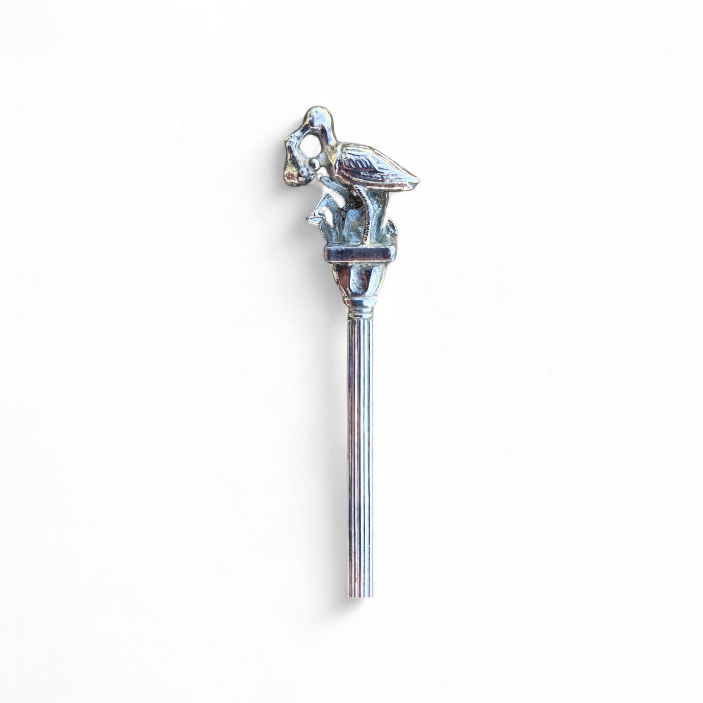 Vintage Silver-Plated Stork Spoon – West German Keepsake | Symbol of New Beginnings