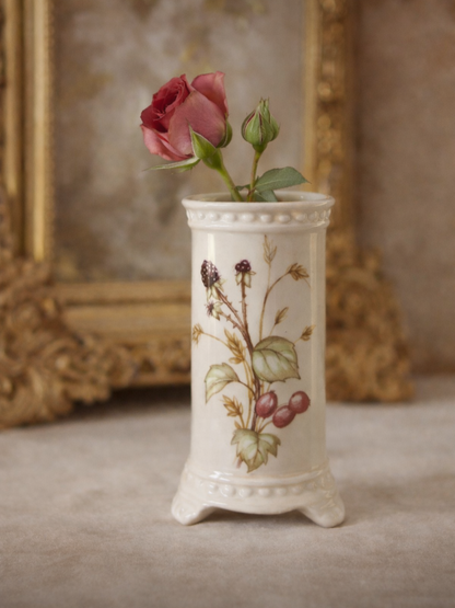 -SOLD- Royal Winton Staffordshire Ironstone Bud Vase, English Floral Study, Elegant Vintage Display Piece