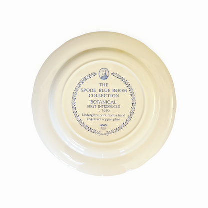 -SOLD- Spode ‘Botanical’ Blue Room Collection Plate, English Heritage Transferware, Timeless Floral Elegance