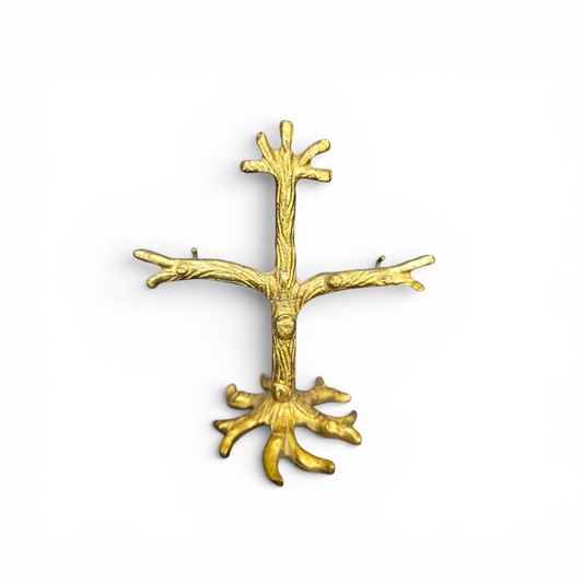 -SOLD- Vintage Brass Tree Branch Ring Holder / Jewellery Display Stand – Rustic Woodland Decor
