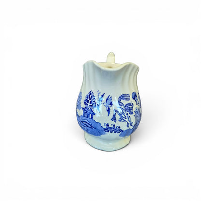 Vintage Myott Old Willow Blue & White Milk Jug Creamer Staffordshire England 9.5cm