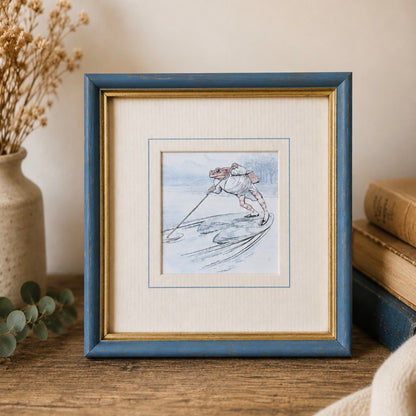 Vintage 1986 Beatrix Potter Jeremy Fisher Framed Print – Manuscript Collection Series 422