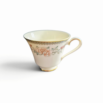 Vintage Minton Jasmine Bone China Trio Tea Cup Saucer & Plate Floral Gold Gilt, Royal Doulton England