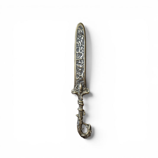 Vintage Ornate Brass Letter Opener Decorative Ceremonial Knife