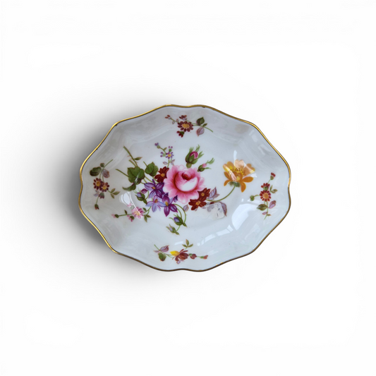 Vintage Royal Crown Derby Derby Posies Fine Bone China Trinket Dish With Box | Floral Jewellery Tray