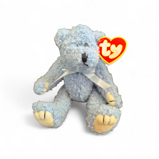 Vintage Ty “Bluebeary” Attic Treasures Bear (1999) – Powder Blue Plush Keepsake | Original Tag