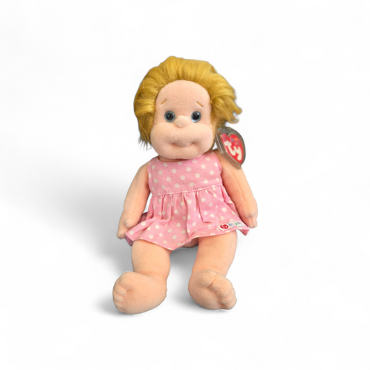 Vintage Ty “Precious” Beanie Kids Doll (1993) – Early Ty Collectible | Pink Dress | Original Tag