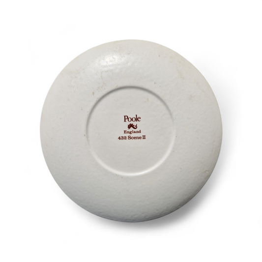 Poole Pottery Decorative Plate, Scene II 432, English Studio Ceramic, Vibrant Village River Scene