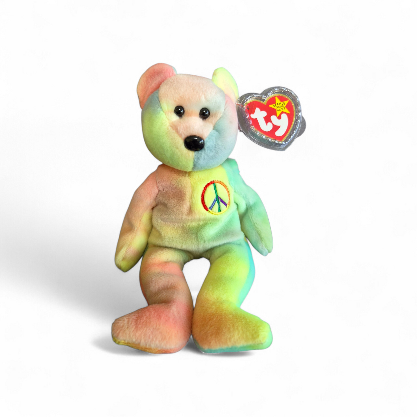 Ty Beanie Baby “Peace” Bear (1996) – Iconic Tie-Dye Edition with Original Tag