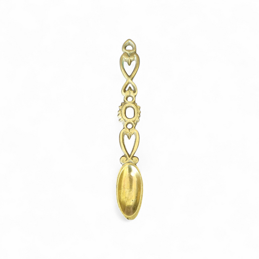Ornate Brass Welsh Love Spoon, Heart & Sunburst Motif, Symbol of Eternal Devotion, Decorative Heritage Piece