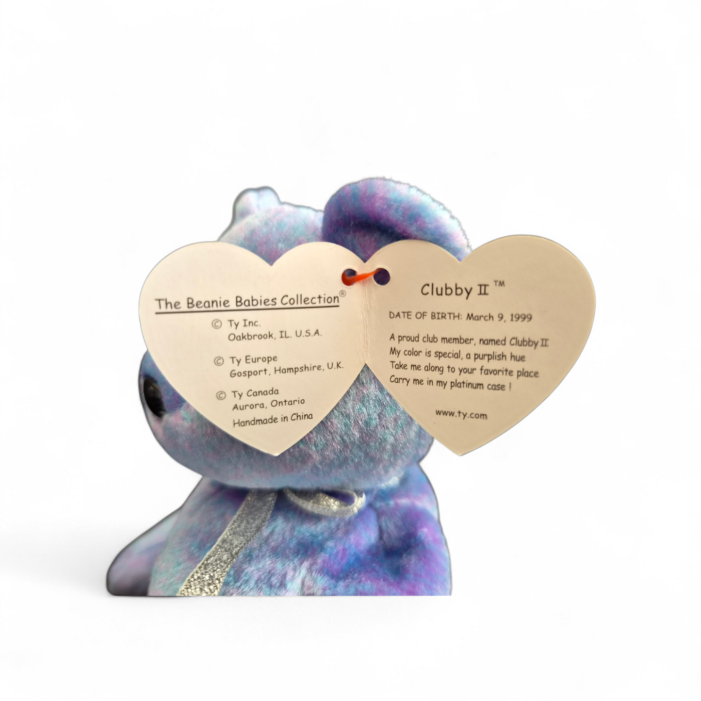 Ty Beanie Baby “Clubby II” Bear (1999) – Official Club Edition with Tag & Protector