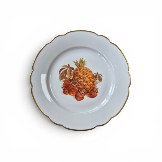 Vintage Seltmann Weiden Bavaria Fruit Plate – West Germany Porcelain Gilt Edge