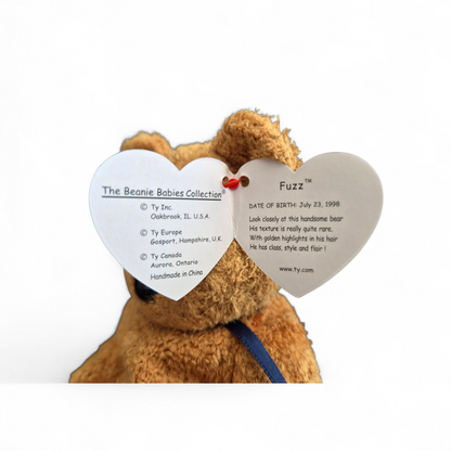 Ty Beanie Baby “Fuzz” Bear (1998) – Textured Plush Edition | Classic Vintage Collectible