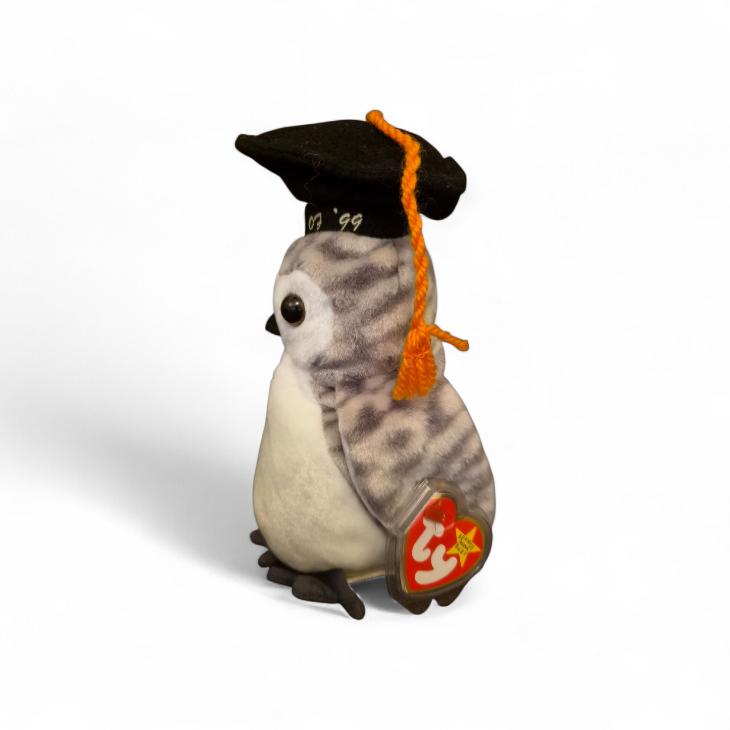 Vintage Ty Beanie Baby “Wiser” Owl (1999) – Class of ’99 Graduation Edition | Original Tag