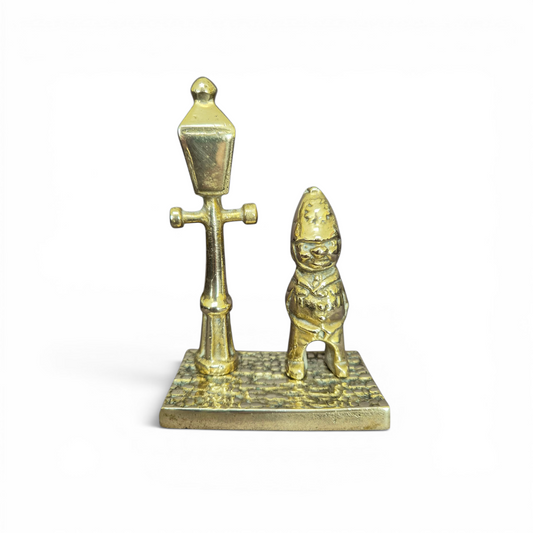 Vintage Solid Brass British Policeman & Lamppost Ornament | Traditional London Bobby Figure | Heavy Brass Desk Décor