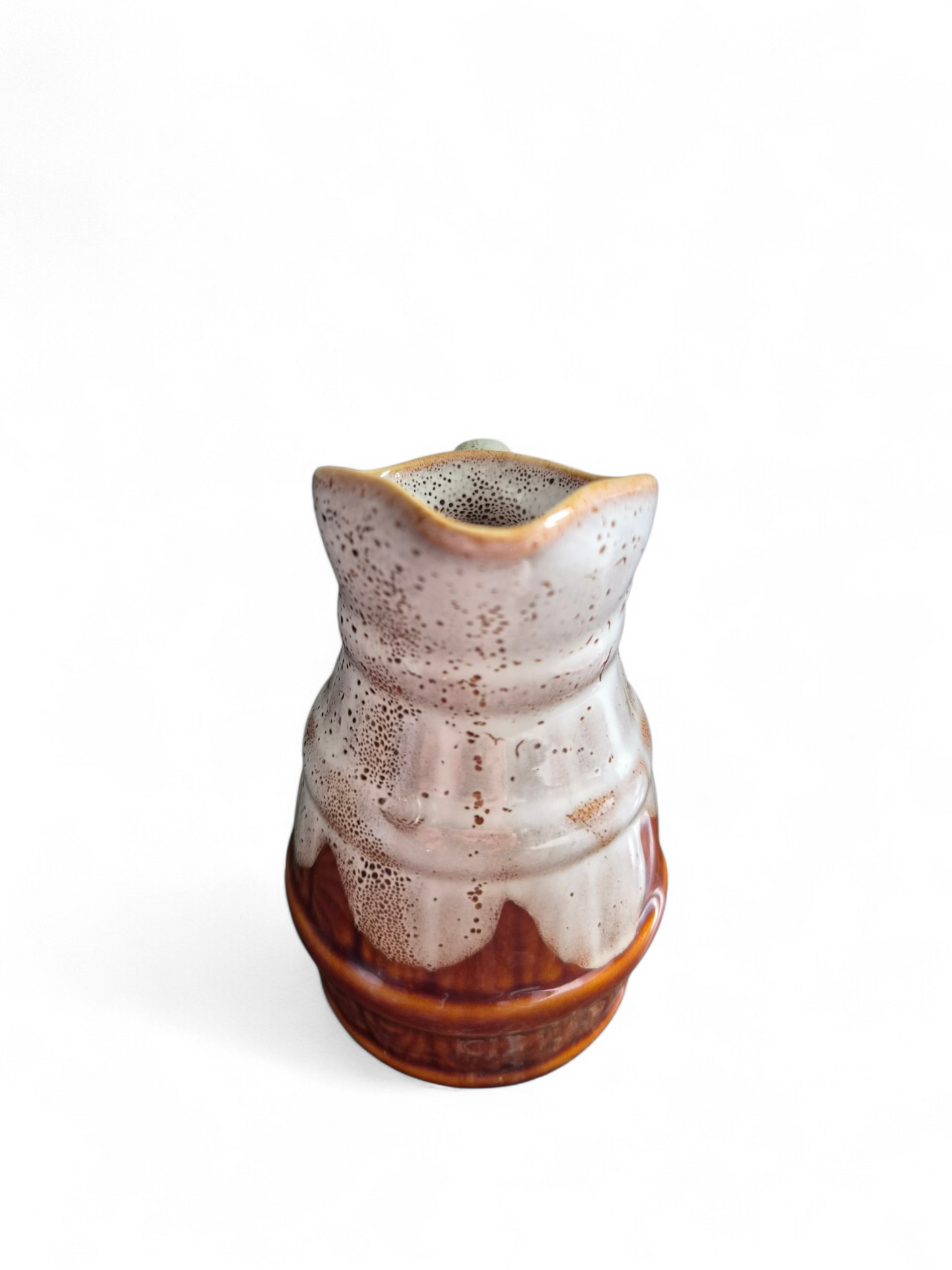 -SOLD- Vintage REVOL France Stoneware Jug – Rustic Drip Glaze Creamer | French Country Pottery
