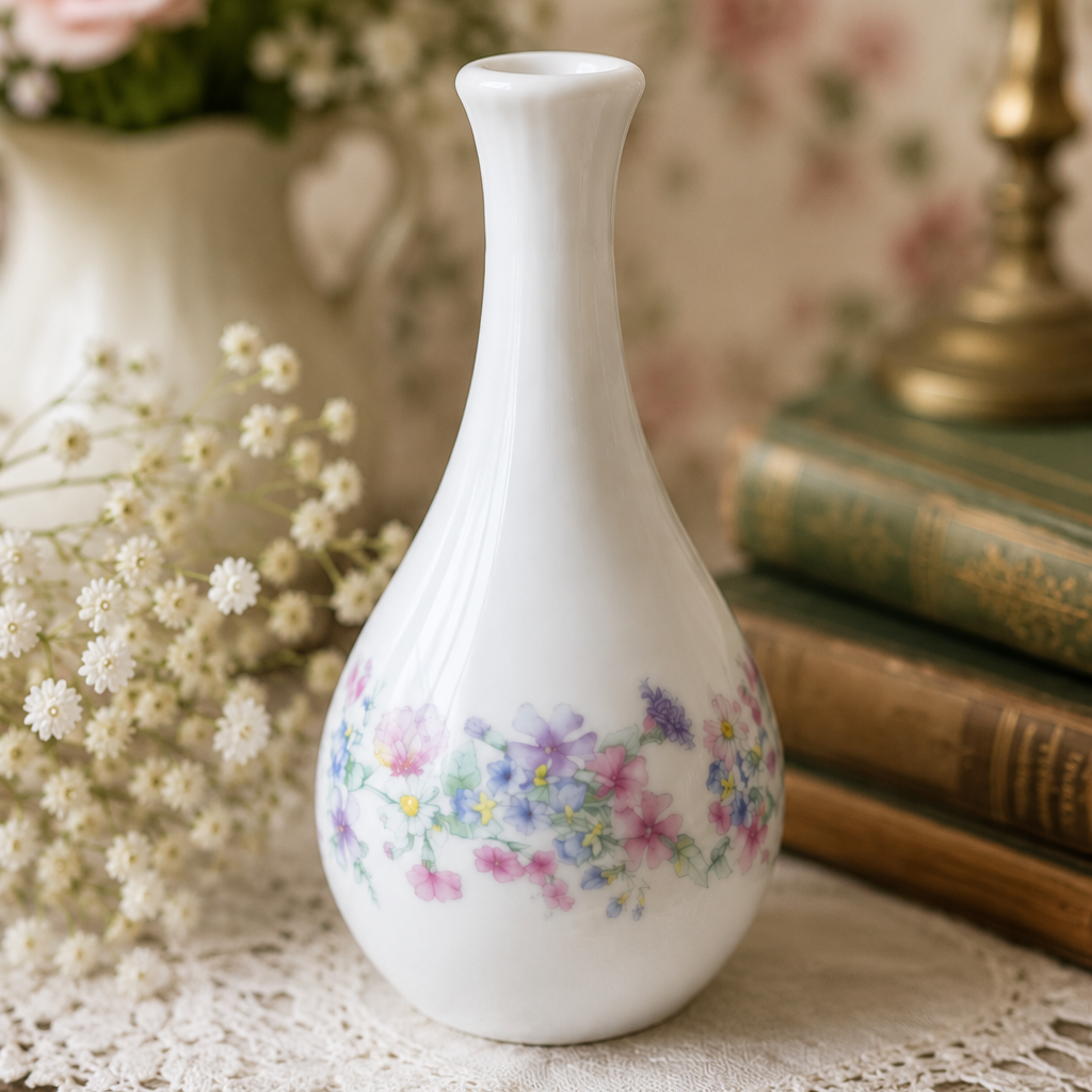 Vintage Wedgwood Angela Bone China Bud Vase – Floral English Vase – Made in England
