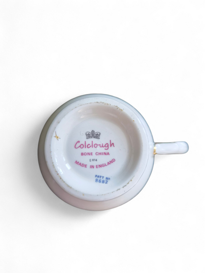 -SOLD- Vintage Colclough Bone China Teacup & Saucer – “Hedgerow” Floral Design, Made in England