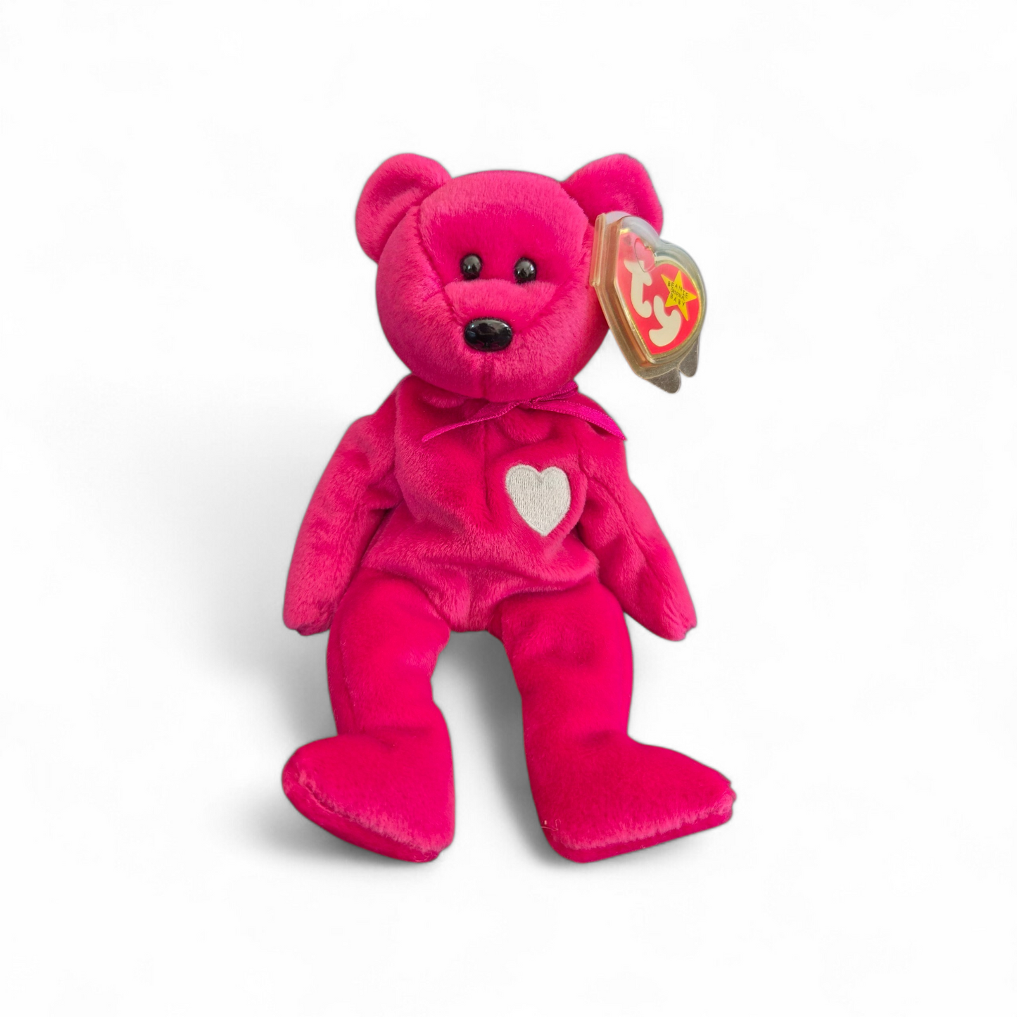 Ty Beanie Baby “Valentina” Bear (1998) – Romantic Pink Heart Bear with Original Tag