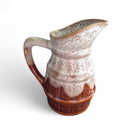 -SOLD- Vintage REVOL France Stoneware Jug – Rustic Drip Glaze Creamer | French Country Pottery