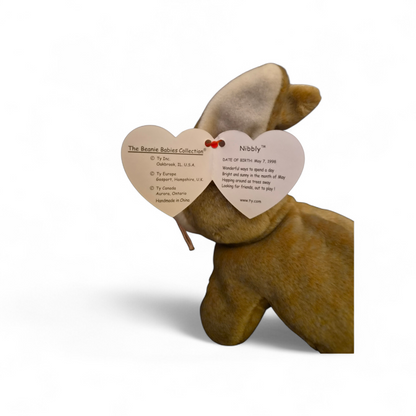 Vintage Ty Beanie Baby “Nibbly” Rabbit (1998) – Original Tag | Charming Collectible Soft Toy