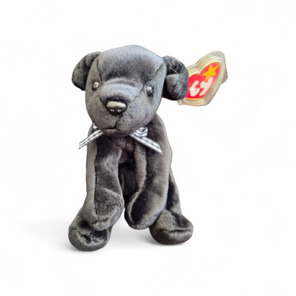 Ty Beanie Baby “Luke” Black Puppy (1998) – Elegant Monochrome Plush with Tag | Vintage Collectible