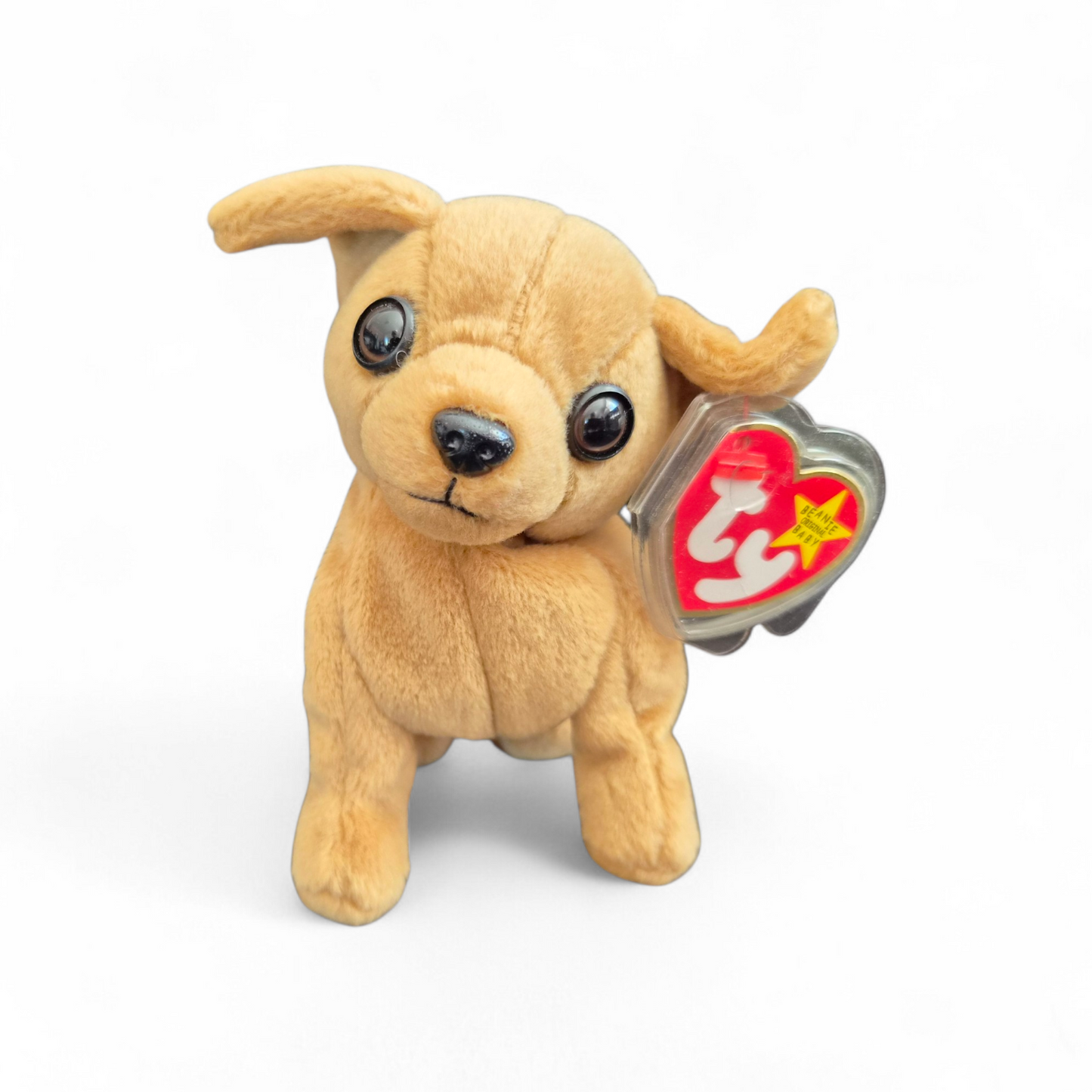 Ty Beanie Baby “Tiny” Chihuahua (1998) – Vintage Tan Plush Dog with Tag | Collectible Gift