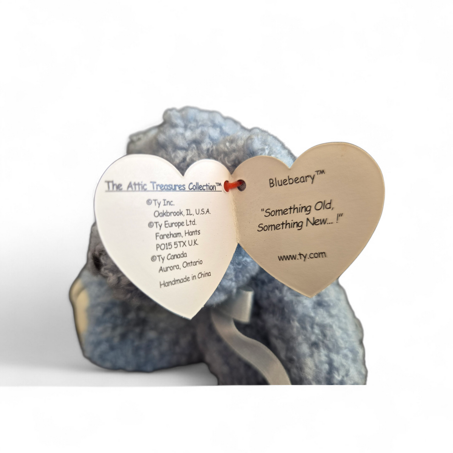 Vintage Ty “Bluebeary” Attic Treasures Bear (1999) – Powder Blue Plush Keepsake | Original Tag