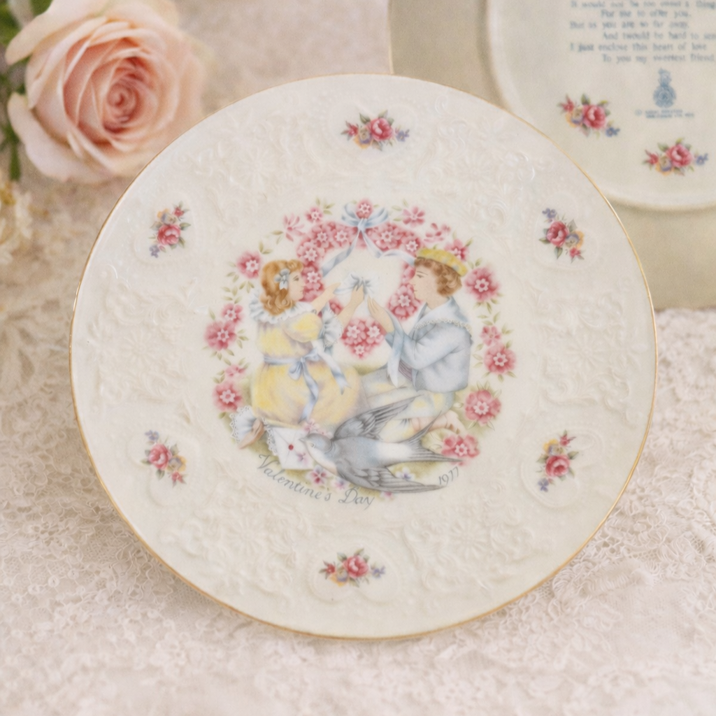 Royal Doulton “My Valentine” 1977 Bone China Plate – Romantic Vintage Floral Display Piece