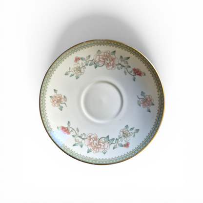 Vintage Minton Jasmine Bone China Trio Tea Cup Saucer & Plate Floral Gold Gilt, Royal Doulton England