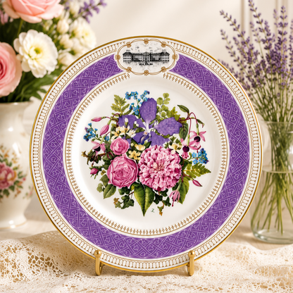 Royal Albert 1990 Chelsea Flower Show Plate “Victorian Bouquet” RHS Fine Bone China with Certificate