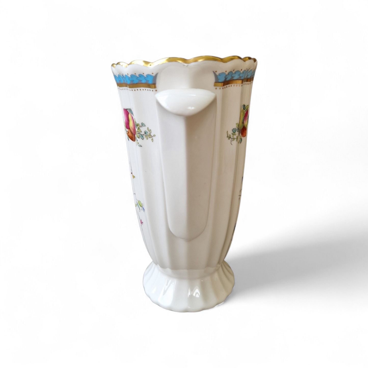 Vintage Spode Fine Bone China Vase – “Trapnell” Pattern – Fluted Form with Gilt & Floral Detail