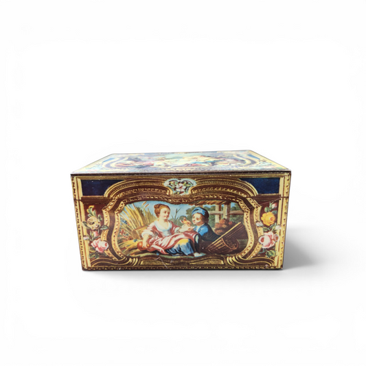 -SOLD- Vintage “Antique Casket” French Snuff Box Reproduction Tin – V&A Museum Inspired Decorative Box