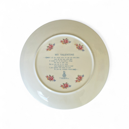 Royal Doulton “My Valentine” 1977 Bone China Plate – Romantic Vintage Floral Display Piece