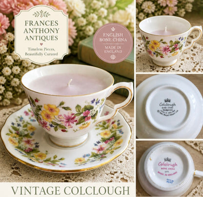 -SOLD- Vintage Colclough Bone China Teacup & Saucer – “Hedgerow” Floral Design, Made in England